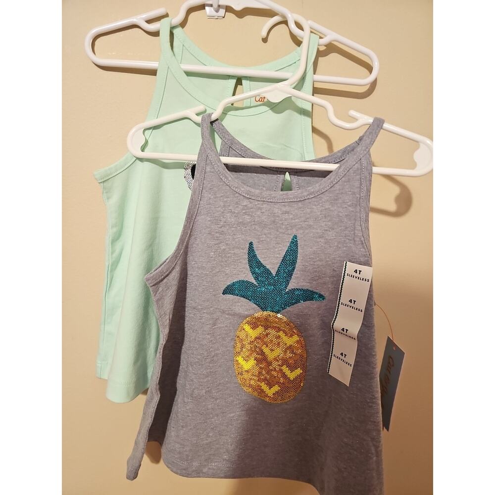 Cat & Jack TODDLER GIRLS LOT‎ OF 2 TANK TOPS SIZE 4T